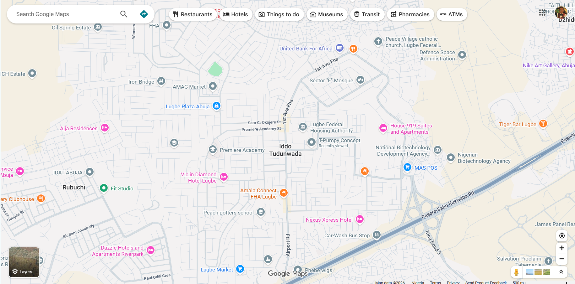 Map of Abuja and its neighborhoods